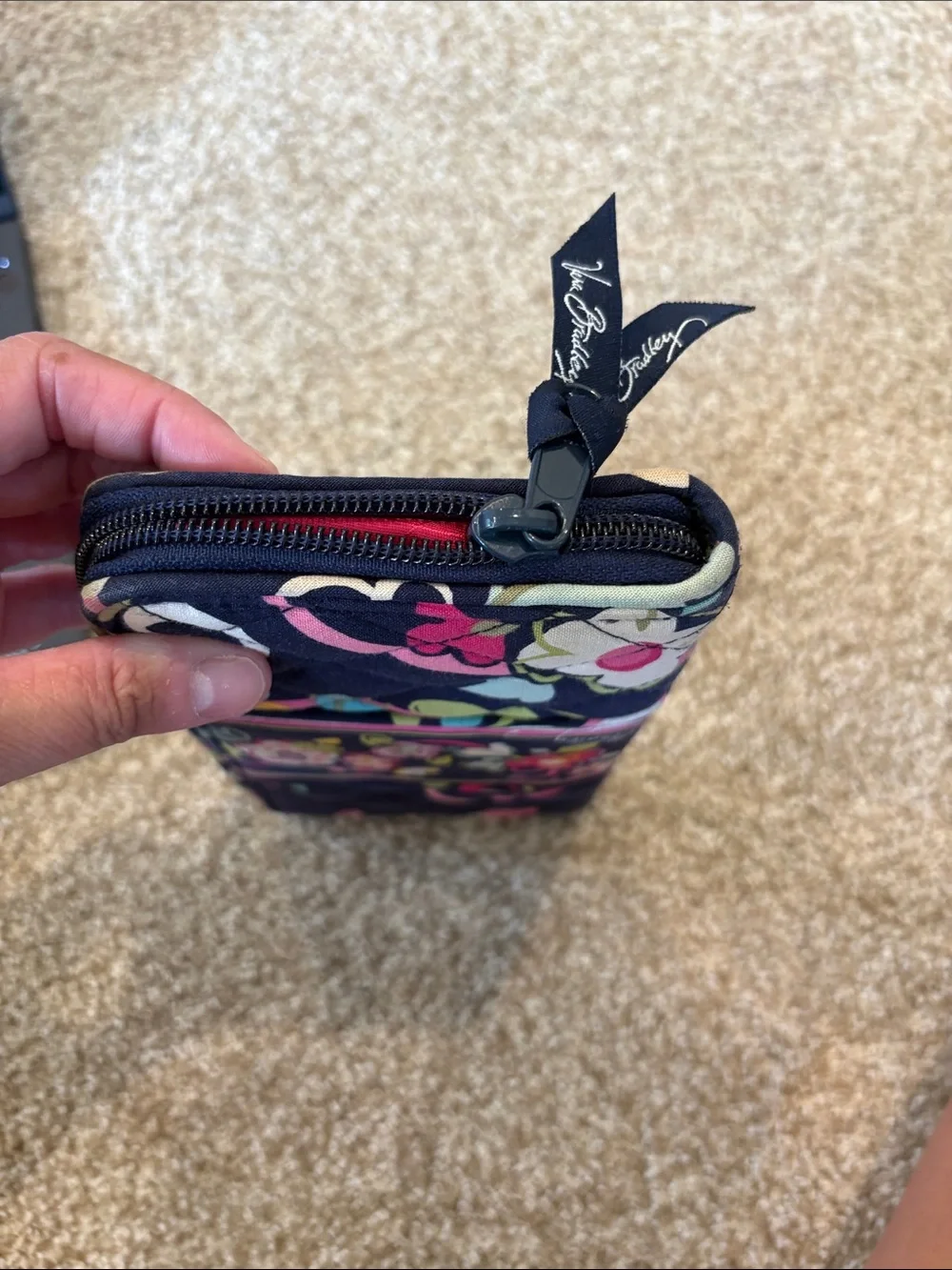 Vera Bradley Navy Quilted Floral Zip-Around Wallet